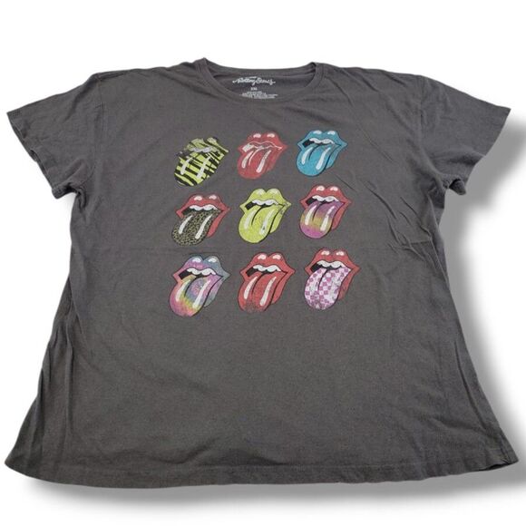 The Rolling Stones Shirt Size XXL By Bravado Band Tee Graphic Print T-Shirt Gray - Picture 1 of 6